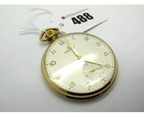 Eurastyle; A Vintage Gold Plated Cased Openface Pocketwatch, the signed dial with Arabic numerals and seconds subsidiary dial