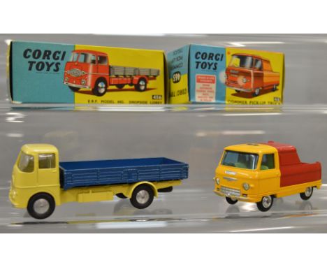 Two Corgi Toys: #465 Commer Pick-up Truck; #456 ERF Model 44G Dropside Lorry. Both boxed. (2)