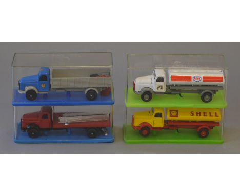 4 x Boxed Vilmer Toys (made in Denmark) Volvo trucks, including 2 x pick up trucks and Shell and Esso models. (4)