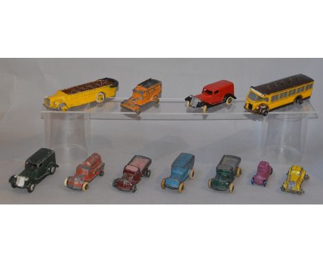 11 assorted early Danish "slush-cast" metal models. Two models are marked "MICRO", another two are marked "K A BIRK & CO, MET