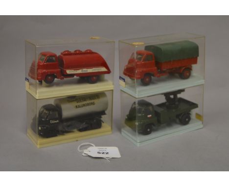 4 x Vilmer Toys (made in Denmark). Bedford red Esso lorry. Bedford tanker, with Vilmer markings in black and silver. Bedford 