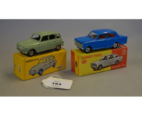 Two boxed Dinky Toys, French Dinky Junior 100 Renault and UK produced 136 Vauxhall Viva in blue. (2)