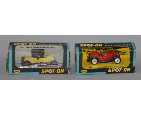 2 x Spot On model cars. 279 PB Midget plus 266 Bull Nose Morris. Boxed. 