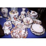 A Masons "Mandalay" pattern cheese dish, a teapot, a table lamp and a quantity of other Masons china