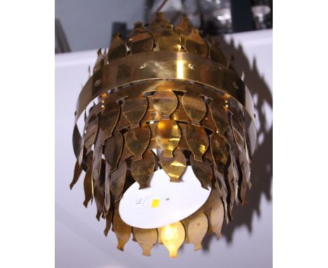 A modern gilt metal hanging light
