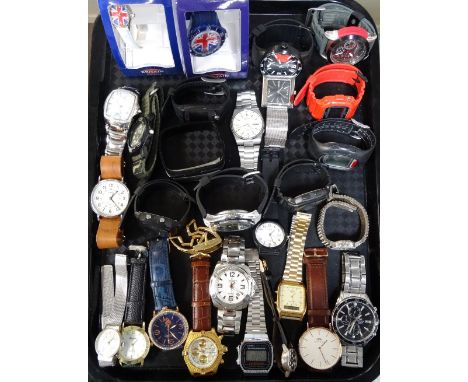 SELECTION OF LADIES AND GENTLEMEN'S WRISTWATCHESincluding Armani Exchange, Seiko, Casio, Timex, Dolce & Gabbana Time, replica
