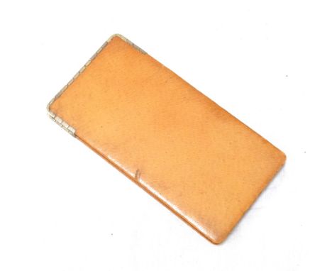 1920's 'ASPREY & CO.LTD' LEATHER CHEROOT WALLET/HOLDERwith silver gilt trim to open edges, London 1929, 15cm long x 8cm wide