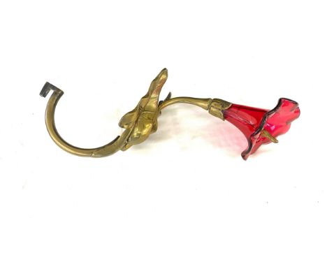 Vintage brass and cranberry epergne 