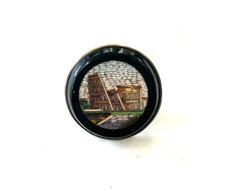 Grand tour micro mosaic button depicting the colosseum 