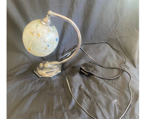 Art Deco style chrome table lamp, untested 