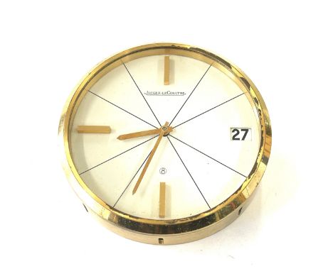 8 day Jaeger Lecoultre desk clock with date function, ticking. 