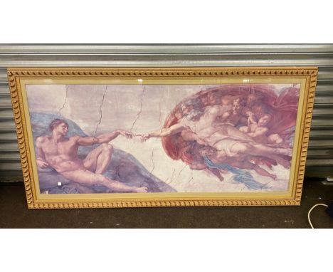 Large framed print of the sistine chapel measures approx 31 inches tall 60 inches wide 
