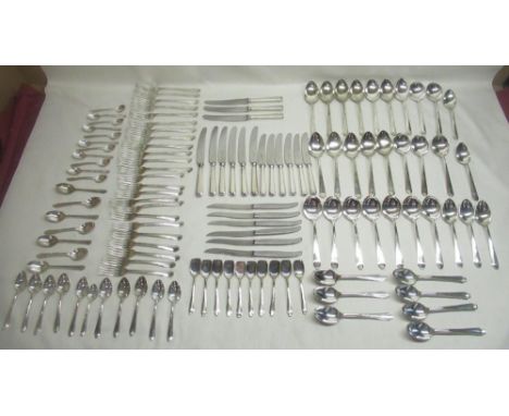 Collection of Aswani's art deco style forks and spoons, some knives by K. Bright 