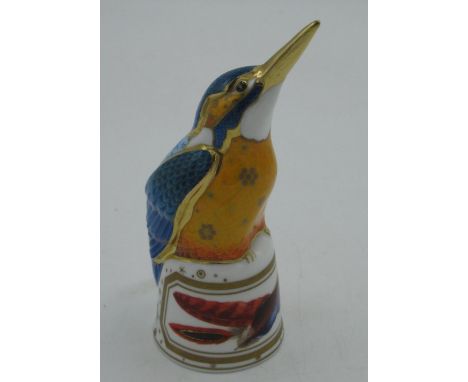 Royal Worcester Kingfisher candle snuffer, signed by Henry Sandon, H12cm 