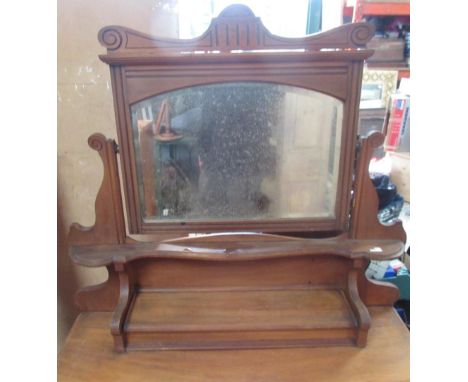 Dressing table with mirror, two short drawers above two long on wheels 