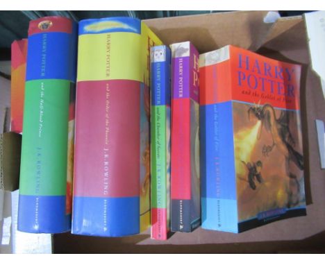 J K Rowling Harry Potter and The Chamber of Secrets, The Prisoner of Azkaban, The Goblet of Fire paper backs, The Half Blood 