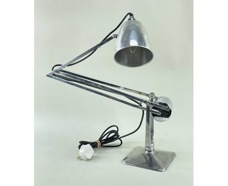HADRILL &amp; HORSTMANN LTD. COUNTER BALANCE DESK LAMP, polished chrome, stamped marks, 85cm high (extended)