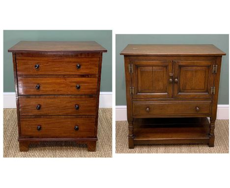 TWO ITEMS OF OCCASIONAL FURNITURE, comprising a small four-drawer chest, 72cms high and a G.T.Rackstraw (Worcester) Elizabeth