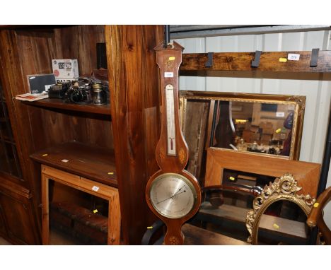 A 19th Century mahogany and boxwood strung banjo barometer by Edward Glaser of Bridgenorth