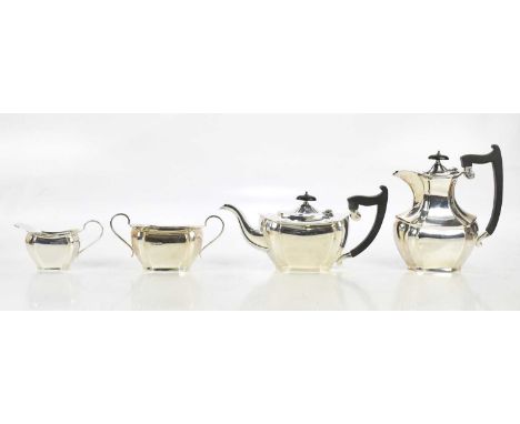 VINERS LTD; a George V hallmarked silver four piece tea service, Sheffield 1929, approximate weight 55.79ozt/ 1735.4g.