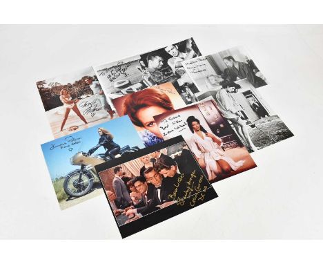 JAMES BOND; SEAN CONNERY FILMS; nine signed photographic prints etc, comprising Ursula Andress in Dr No, Martine Beswick in T