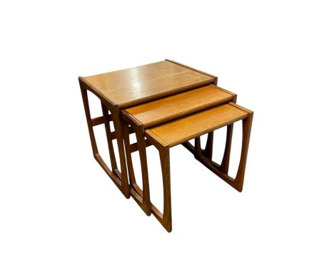 G PLAN; a Fresco range nest of three graduated coffee tables.Condition Report: The larger table a slightly lighter colour to 