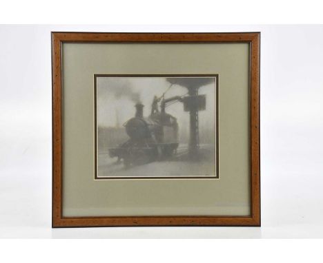 † MARTIN DOBSON (born 1947); pastel, 'Taking Water', signed lower right, 19 x 23cm, framed and glazed.