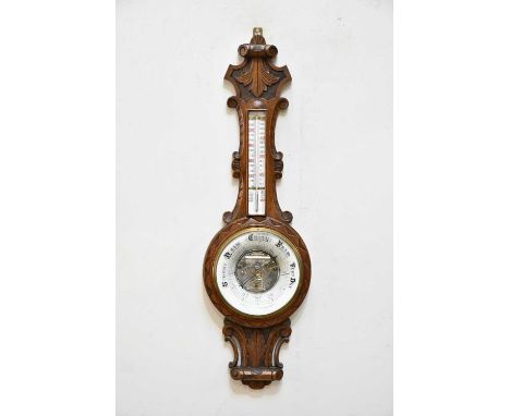 ADAM ROUTLEDGE CARLISLE; a William IV rosewood mercury wheel barometer, height 103cm.Condition Report: The dial and thermomet