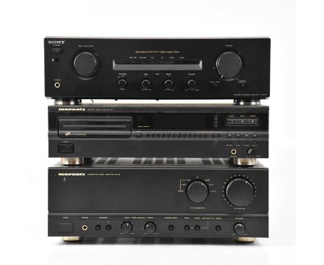 MARANTZ; an integrated stereo amplifier, PM-52, and compact disc player, also a Sony Spontaneous Twin Drive Super Legato Line