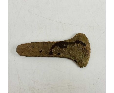 A cast copper alloy early Bronze Age type Aylesford developed flat axe head, 14cm.