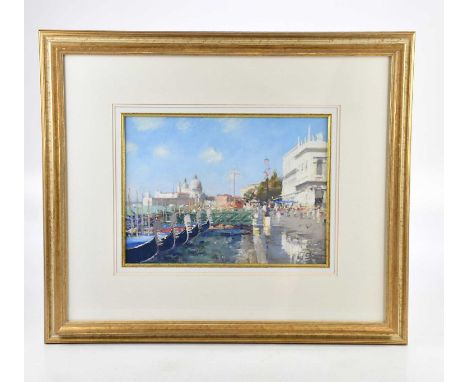 † ROBERT 'BOB' RICHARDSON (born 1938); pastel, 'High Tide at the Piazzetta', signed lower right, 27 x 37cm, framed and glazed