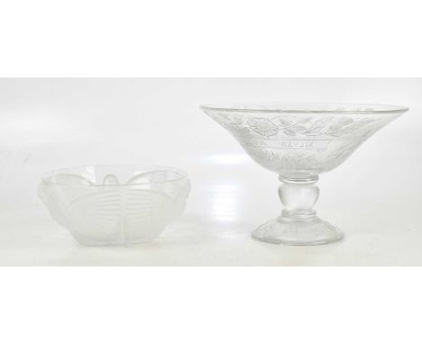 A large and impressive cut glass pedestal bowl, produced to commemorate the Silver Jubilee of Elizabeth II 1977, height 23cm,