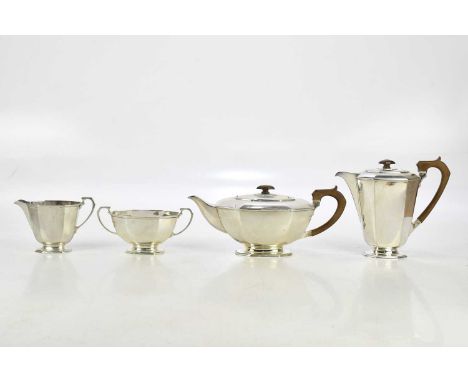 FRANK COBB &amp; CO LTD; a George VI hallmarked silver four piece tea service, Sheffield 1940, approximate combined weight 51