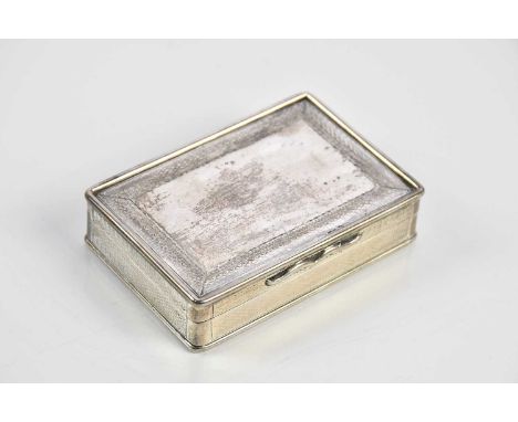 EDWARD SMITH; a Victorian hallmarked silver snuff box of rectangular form, with engine turned decoration, Birmingham 1844 (pr