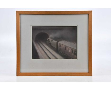 † MARTIN DOBSON (born 1947); pastel, 'Tunnel Approach', signed lower left, 19 x 25cm, framed and glazed.