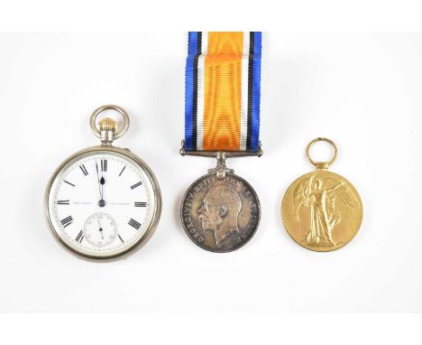 A hallmarked silver open face crown wind pocket watch, the enamel dial set with Roman numerals and subsidiary seconds dial, i