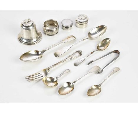 CHAWNER &amp; CO; a Victorian hallmarked silver dinner fork, a Georgian hallmarked silver dessert spoon and a collection of h