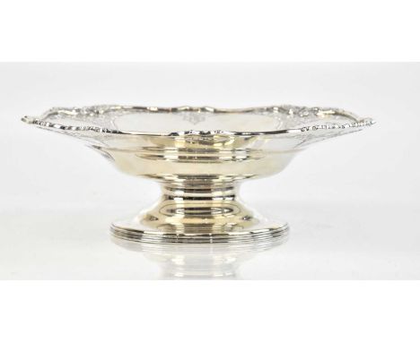 FRANK COBB; a George V hallmarked silver pedestal bowl, with a cast and pierced rim, Sheffield 1932, diameter 23cm, approx 15