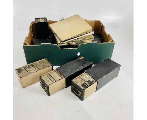 A large collection of magic lantern slides, mainly related to geographic locations including Paris, Waterloo, Antwerp, Milan,
