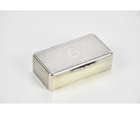 CHARLES RAWLINGS &amp; WILLIAM SUMMERS; a Victorian hallmarked silver snuff box, London 1840, approx 1.93ozt/60g.