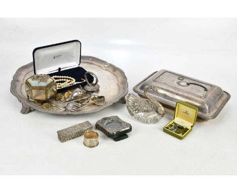 H J COOPER &amp; CO LTD; a Edward VII hallmarked silver trinket box, Birmingham 1905, a hallmarked silver napkin ring, approx