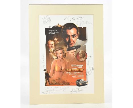 JAMES BOND; JEFF MARSHALL, signed limited edition print, Goldfinger, No 276/1500, additionally signed by Shirley Eaton, Honno