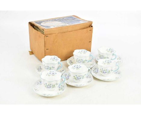 SHELLEY; a 'Blue Rock' part tea service including six cups and saucers and six side plates.