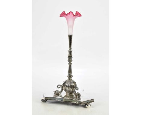 A silver-plated epergne, height 48cm.Condition Report: Scratches, rubbing and minor tarnishing, otherwise appears in good con