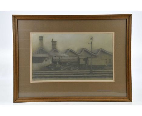 † MARTIN DOBSON (born 1947); pastel, 'Heavy Goods Engine', signed lower left, 22 x 39cm, framed and glazed.