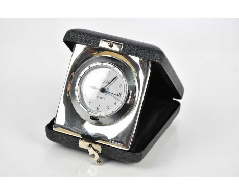 R CARRS OF SHEFFIELD; an Elizabeth II hallmarked silver cased travelling alarm clock, Sheffield 2000.