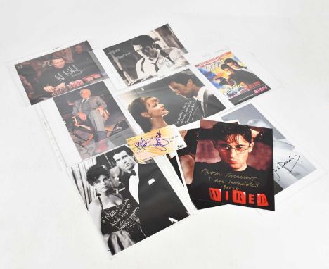 JAMES BOND; PIERCE BROSNAN FILMS, seven signed photographic prints to include Rosamund Pyke in Die Another Day, Samantha Bond