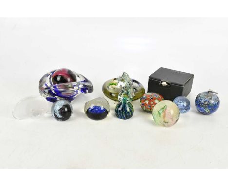 CAITHNESS; a collection of five paperweights, comprising 'Plough', 'Moon Crystal', 'Momentum', 'Pastel', and 'Daydreams', wit