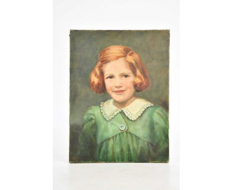 † ALIX JENNINGS; oil on canvas, portrait study of a young girl, signed and dated 1948, 41 x 31cm, unframed.