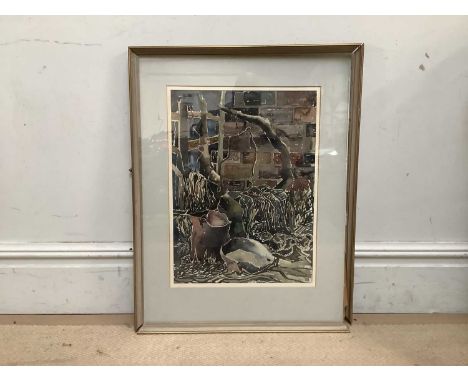 † ALSTON E F EMERY; watercolour, still life, signed lower right, 54cm x 37cm, framed and glazed.